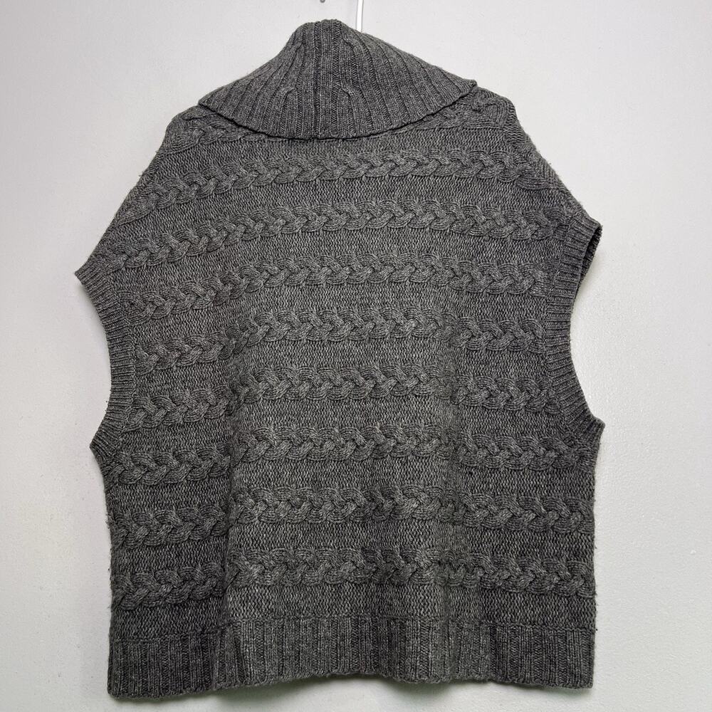 Banana Republic Women Turtleneck Sleeveless Sweater Lambswool Cotton Sz XL Gray - Picture 11 of 12